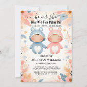 おもちゃの宝物共同ツイン双子性別発表 招待状 (正面)