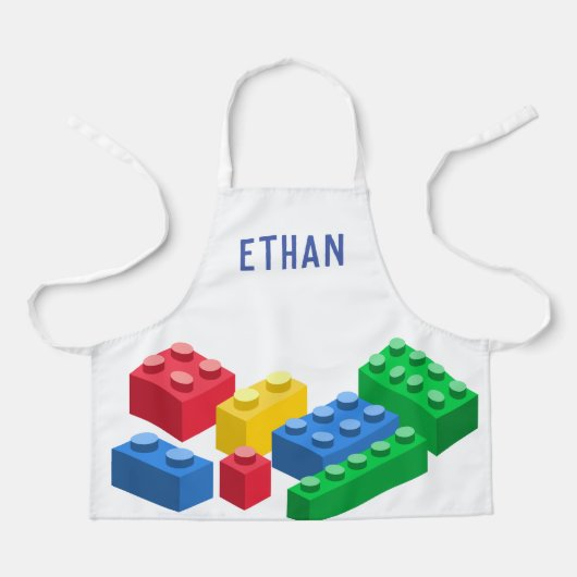 おもちゃの建物レンガカラフルの子供 エプロン (正面)