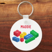 おもちゃの建物レンガカラフルの子供 キーホルダー (正面)
