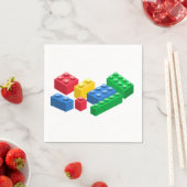 おもちゃの建物レンガカラフルの子供 スタンダードカクテルナプキン (インサイチュ)