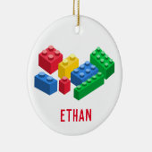おもちゃの建物レンガカラフルの子供 セラミックオーナメント (右)
