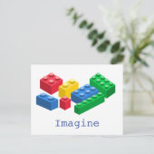 おもちゃの建物レンガカラフルの子供 ポストカード (スタンド正面)