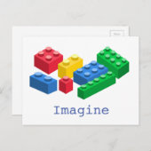 おもちゃの建物レンガカラフルの子供 ポストカード (正面/裏面)