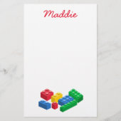 おもちゃの建物レンガカラフルの子供 便箋 (正面)