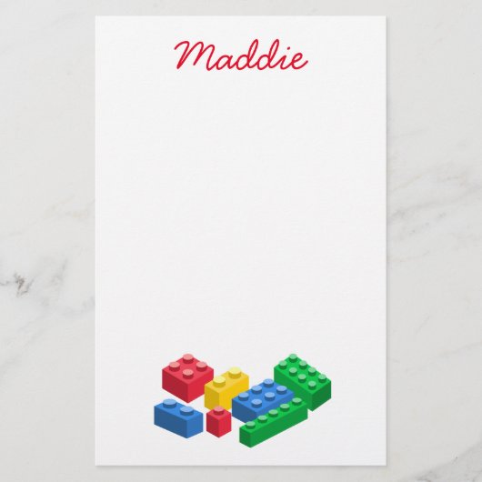 おもちゃの建物レンガカラフルの子供 便箋 (正面)