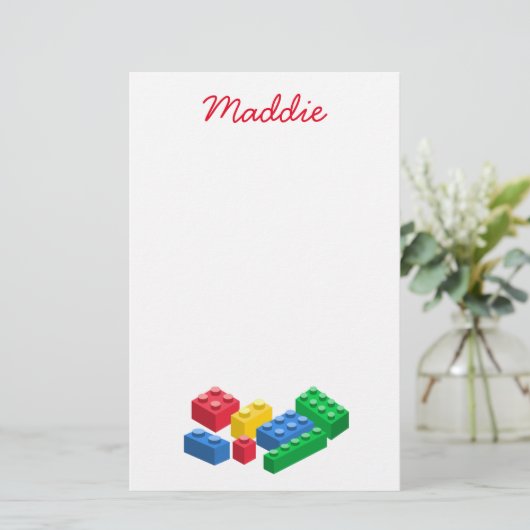 おもちゃの建物レンガカラフルの子供 便箋 (スタンド正面)