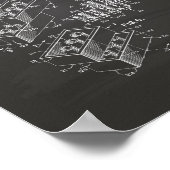 おもちゃの建物レンガ1961パテントアート – Chalkboard ポスター (角)