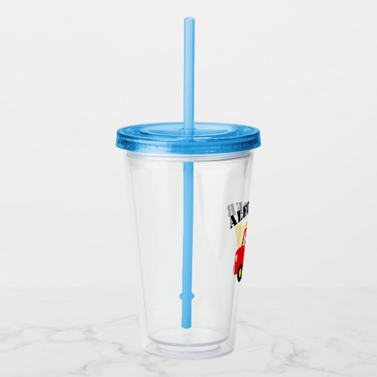 おもちゃの建築のdumptruckの男の子の誕生会 アクリルタンブラー (右)