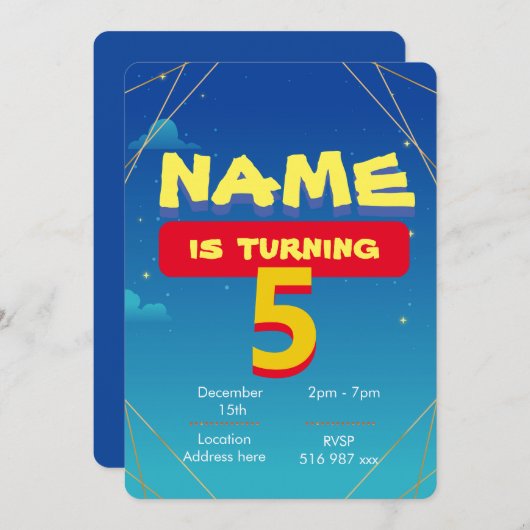 おもちゃの招待状テンプレートをカスタマイズする 招待状 (正面/裏面)