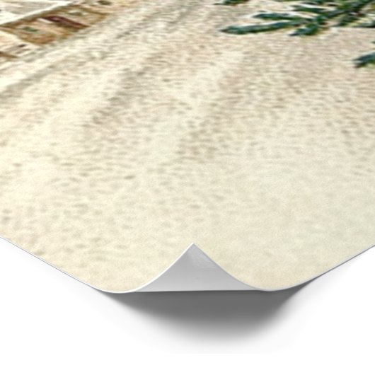 おもちゃの教会のサンタクロースのクリスマスツリーサック ポスター (角)