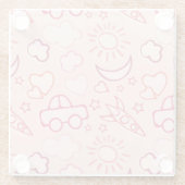 おもちゃの背景 ガラスコースター (裏面)