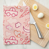 おもちゃの背景 キッチンタオル (四つ折り)