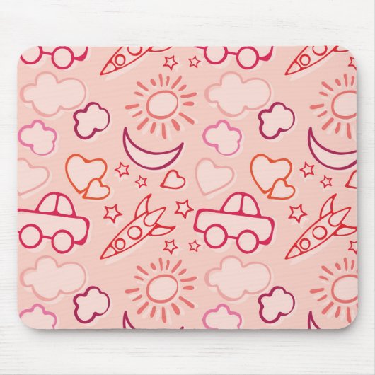 おもちゃの背景 マウスパッド (正面)