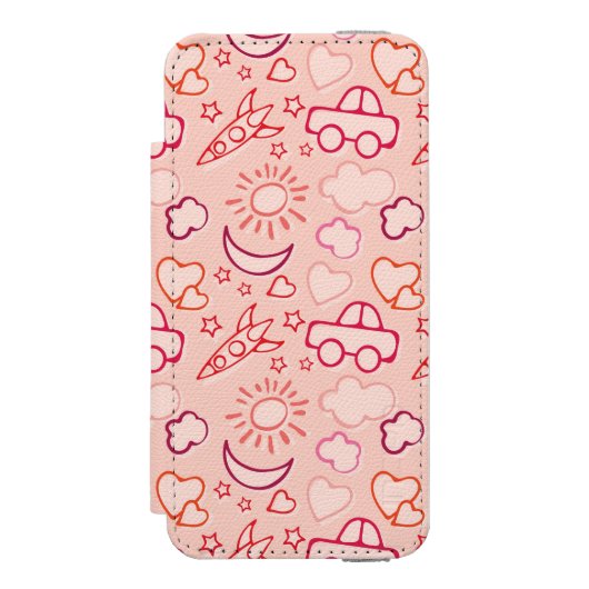 おもちゃの背景 INCIPIO iPhoneウォレットケース (フォリオ 正面)