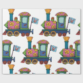 おもちゃの花の列車 ラッピングペーパー (フラット)