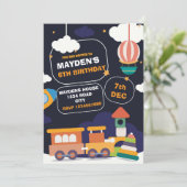 おもちゃの誕生日招待状 – 遊びの時間パーティーテーマ 招待状 (スタンド正面)