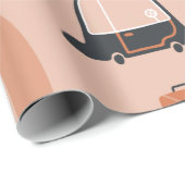おもちゃの車に継ぎ目のないかわいい柄。漫画の車、 ラッピングペーパー (ロールコーナー)