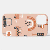 おもちゃの車に継ぎ目のないかわいい柄。漫画の車、 Case-Mate iPhoneケース (裏面 (横))