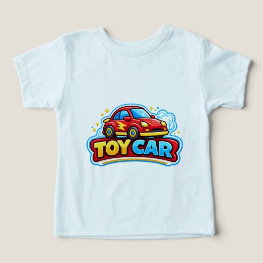 おもちゃの車の楽しいグラフィックTシャツ | 子供用 (デザイン正面)
