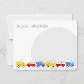 おもちゃの輸送  赤ちゃん/子供の誕生日　ありがとう ノートカード (正面)