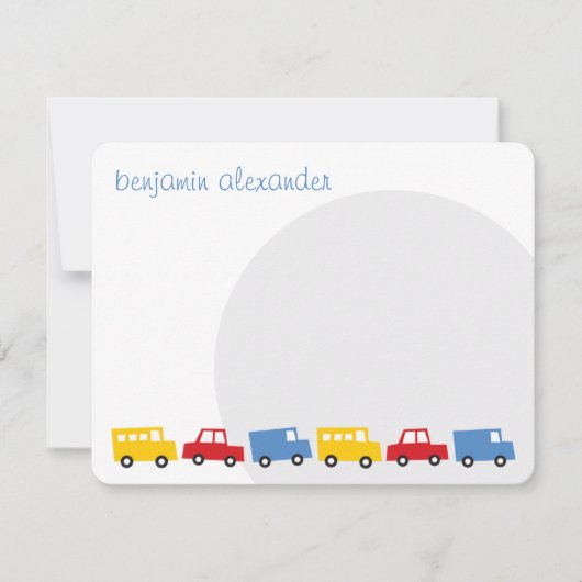 おもちゃの輸送  赤ちゃん/子供の誕生日　ありがとう ノートカード (正面)