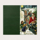 おもちゃの電車でサンタさんのクリスマスカード (外部フラット)