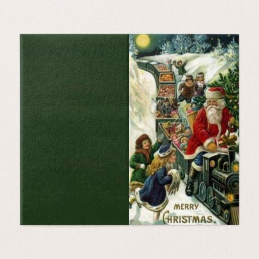 おもちゃの電車でサンタさんのクリスマスカード (外部フラット)