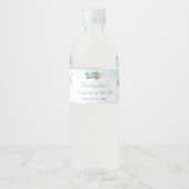 おもちゃの飛行機ホワイトクラウドボーイバプティスバースデーパーティー ペットボトルラベル (正面)