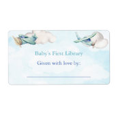 おもちゃの飛行機雲空の旅行アドベンチャーベビーシャワー ラベル (正面)