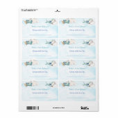 おもちゃの飛行機雲空の旅行アドベンチャーベビーシャワー ラベル (フルシート)