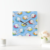 おもちゃの飛行機 スクエア壁時計 (ホーム)