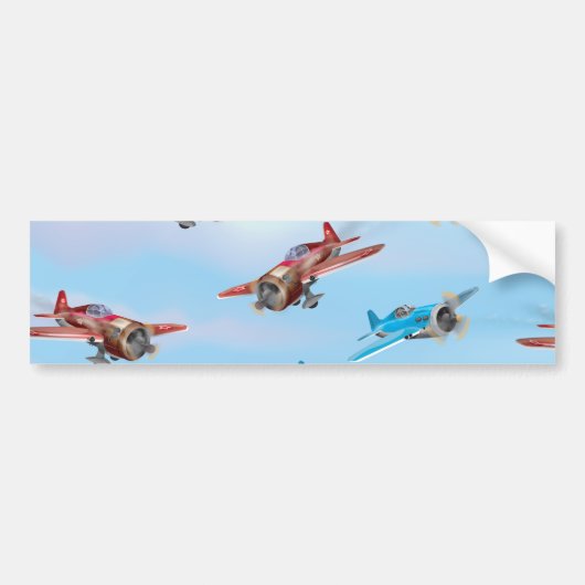 おもちゃの飛行機 バンパーステッカー (正面)