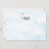 おもちゃの飛行機　1歳の誕生日と洗礼　パーティーの写真 招待状 (裏面)