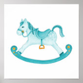 おもちゃの馬の水彩画アート 子供部屋のポスター ポスター (正面)