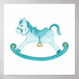 おもちゃの馬の水彩画アート 子供部屋のポスター ポスター