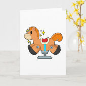 おもちゃの馬 カード (黄色い花)