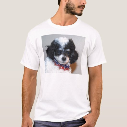 おもちゃのPartiのプードルの子犬の顔 Tシャツ (正面)
