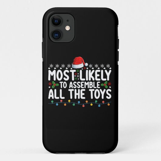 おもちゃを全部組み立てる確率が最も高いクリスマス Case-Mate iPhoneケース (裏面)
