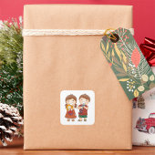 おもちゃを持った子ども スクエアシール