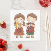 おもちゃを持った子ども スタンダードランチョンナプキン (インサイチュ)