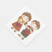 おもちゃを持った子ども スタンダードランチョンナプキン (角)