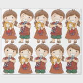 おもちゃを持った子ども ラッピングペーパー (フラット)