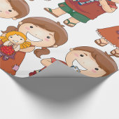 おもちゃを持った子ども ラッピングペーパー