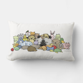 おもちゃを持つKeeshond ランバークッション