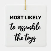 おもちゃを組み立てる可能性が高い セラミックオーナメント (裏面)