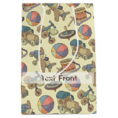 おもちゃアイコンの背景 ミディアムペーパーバッグ (正面)