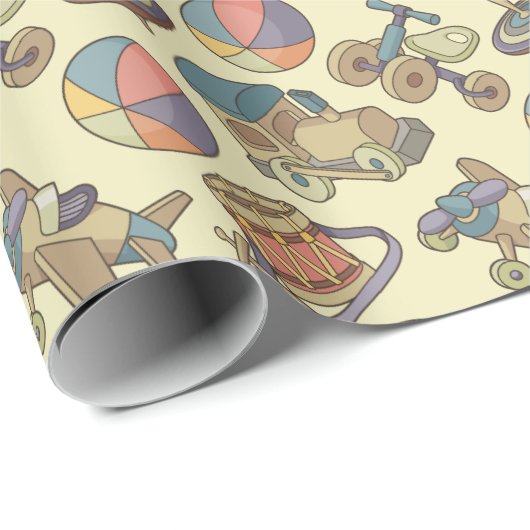 おもちゃアイコンの背景 ラッピングペーパー (ロールコーナー)