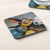 おもちゃウサギと牛卵 コースター (左側)