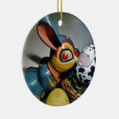 おもちゃウサギと牛卵 セラミックオーナメント (右)