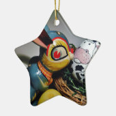 おもちゃウサギと牛卵 セラミックオーナメント (左)